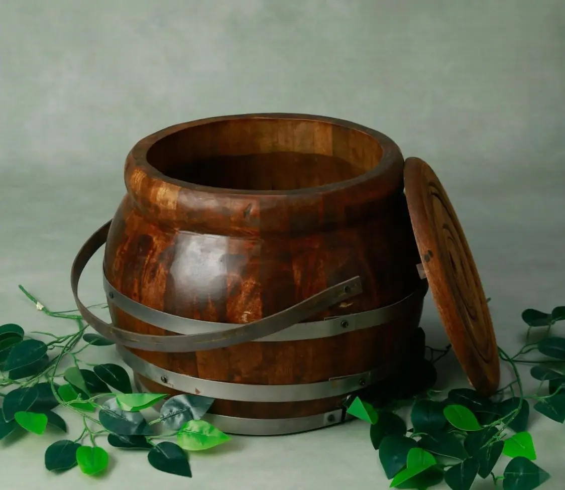 Wooden Barrel Food Storage